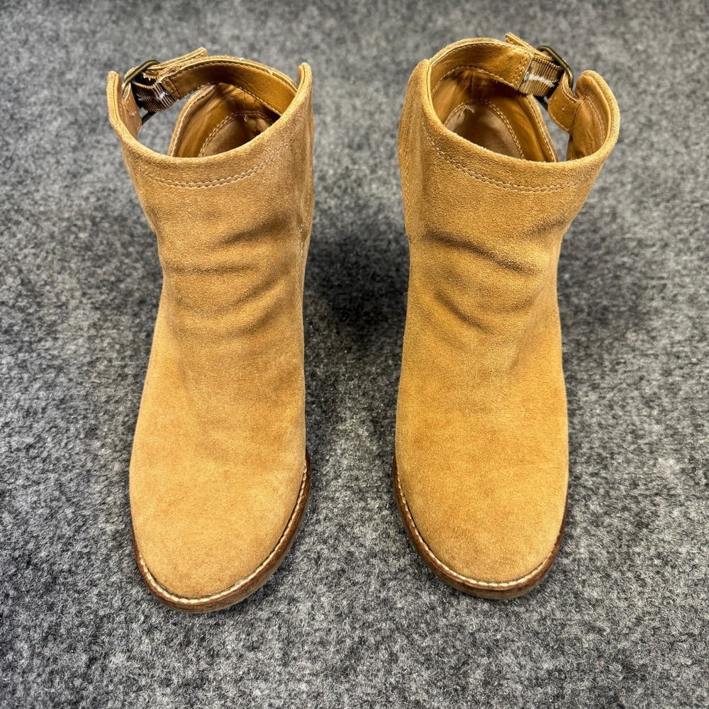 Lucky Brand Yasine Suede Wedge Boho Chic Western Fall Ankle Booties Womens 7.5M